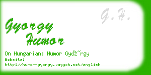 gyorgy humor business card